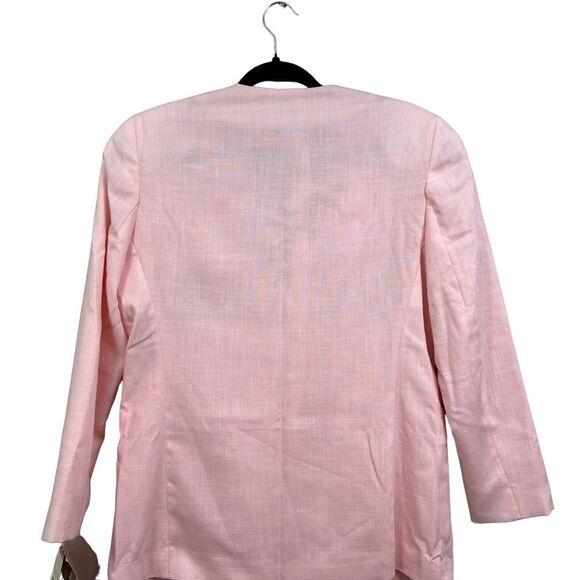 Russ Petites Womens 2 Pcs Suit Blazer and Pencil Skirt One Button Lined Pink 10 - Picture 5 of 11